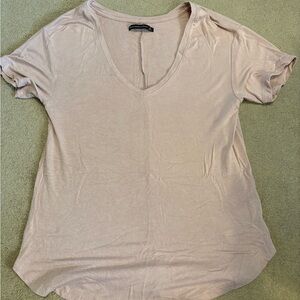 Abercrombie & Fitch Light Beige V-Neck Tee